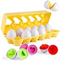 Coogam Matching Eggs 12 uds. Clasificador de reconocimiento de Color y Forma Puzzle para el Viaje de Pascua Juego de…